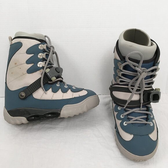 BURTON MOTO SI STEP IN SNOWBOARD BOOTS! 8 SILVER GRAY & BLUE EXCELLENT CONDITION - Picture 1 of 1